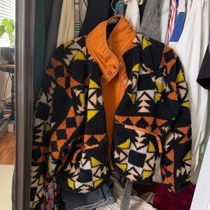 FP Movement by Free People Geometric Jacket - Black, Orange, Yellow